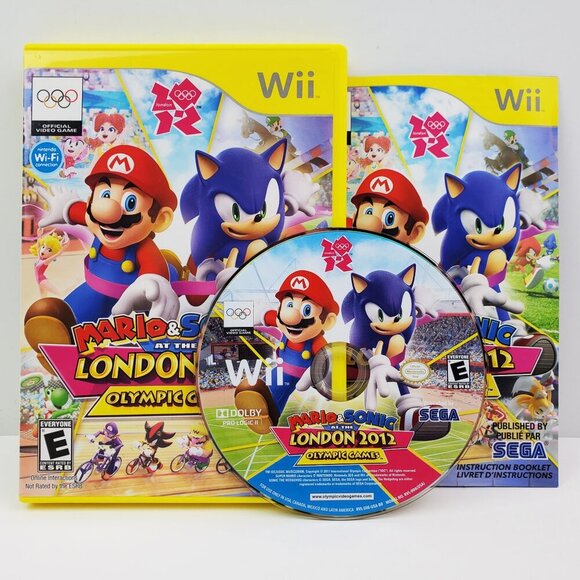 Mario Sonic London Olympic Games Nintendo Wii Video Game Case Manual Tested - Picture 1 of 7